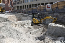 DomRömer-Quartier: Rückbau Schutzschicht Archäologischer Garten