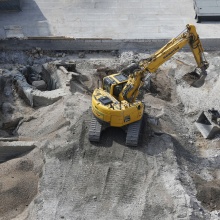 DomRömer-Quartier: Rückbau Schutzschicht Archäologischer Garten