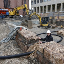 DomRömer-Quartier: Rückbau Schutzschicht Archäologischer Garten